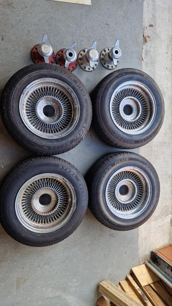 OG Wires Velgen met Banden - Klassieke Look, Ophalen, 14 inch, Gebruikt, Banden en Velgen