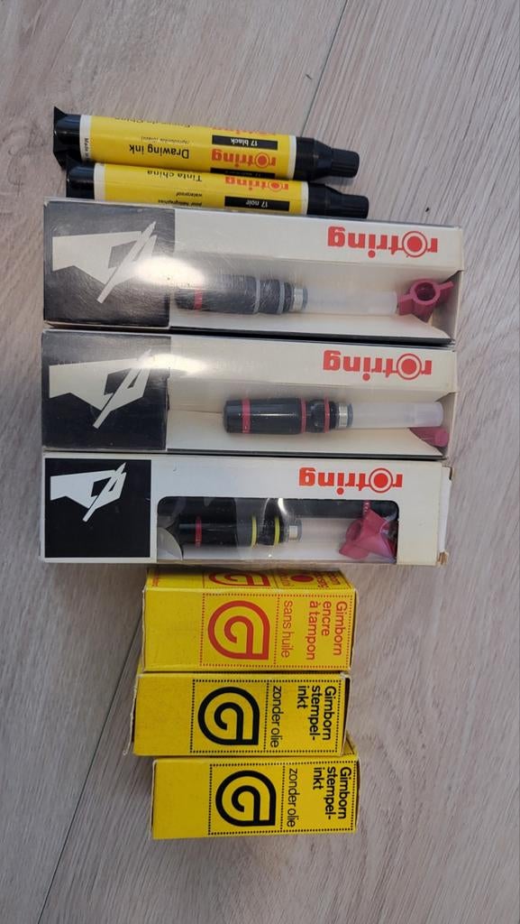 Rotring Isograph Tekenpennen & Gimbor Inkt Set, Ophalen, Gebruikt, Overige merken