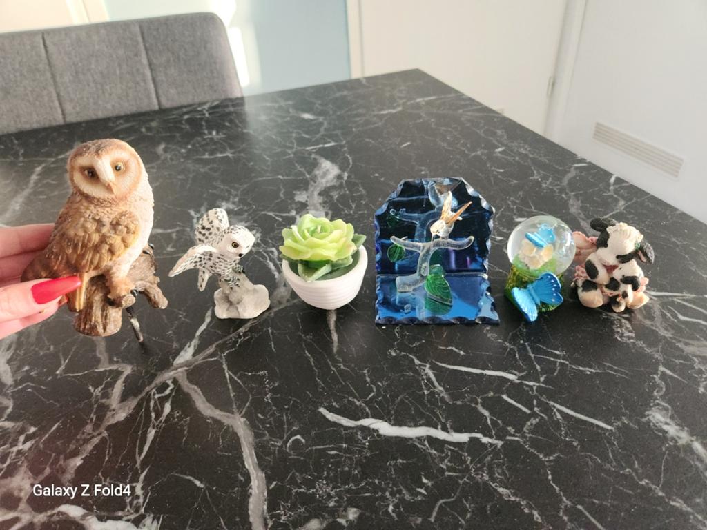 Decoratieve Beeldjes: Uilen, Vlinders, Koeien vogel kaars, Verzamelen, Ophalen, Gebruikt, Dier