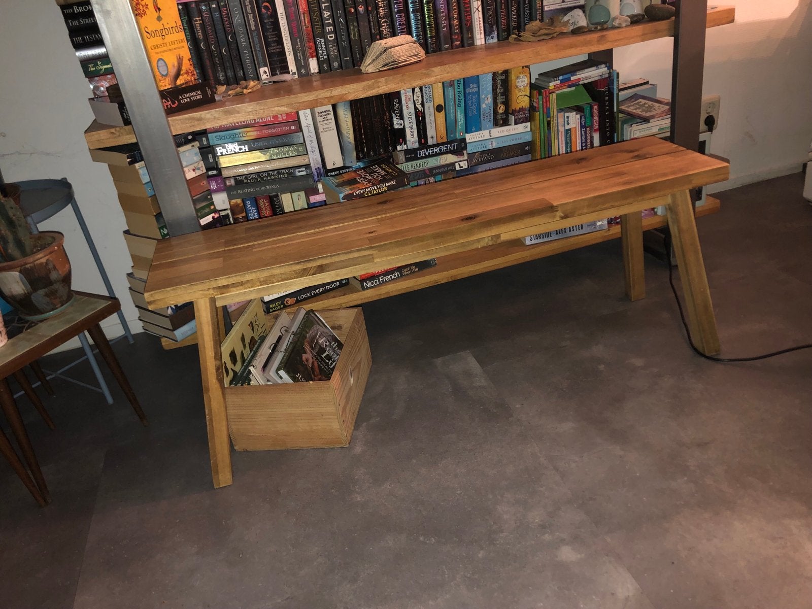 Houten bankje - ikea, Ophalen, Gebruikt, Bruin, Eén