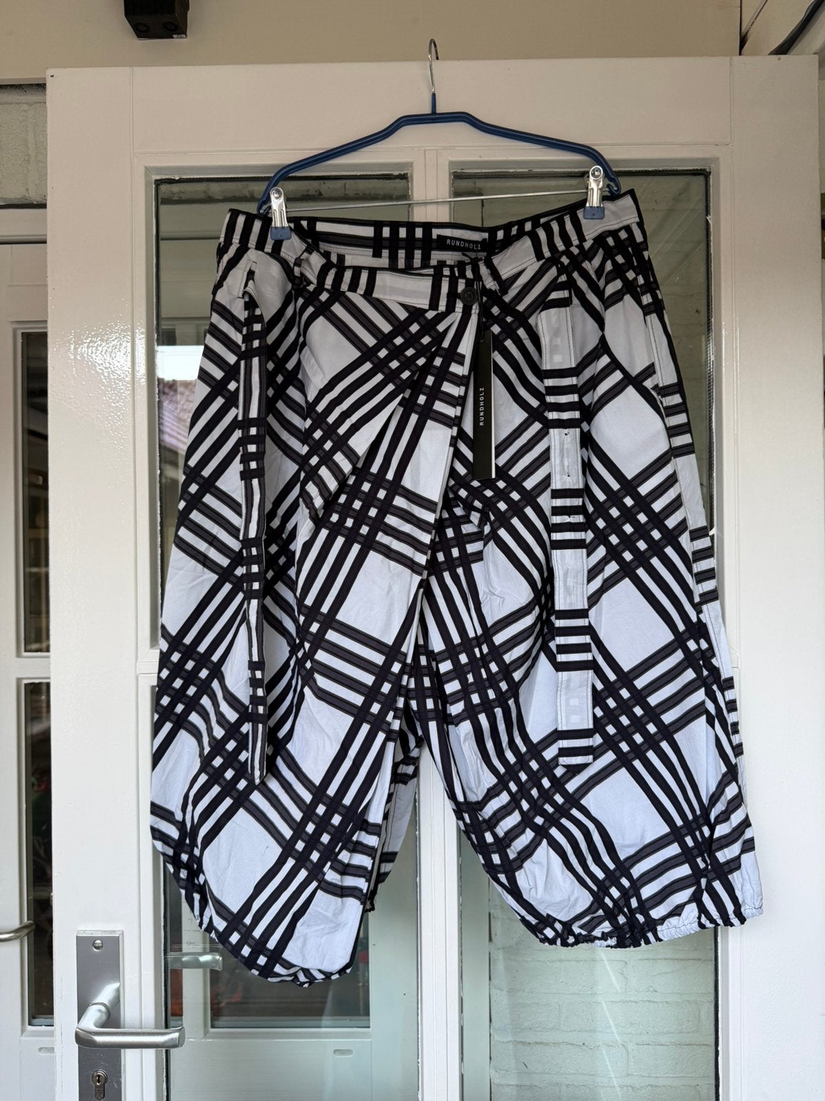Quetsche check harembroek Rundholz Mainl XL, Kleding | Dames, Broeken en Pantalons, Nieuw, Maat 46/48 (XL) of groter, Blauw, Driekwart