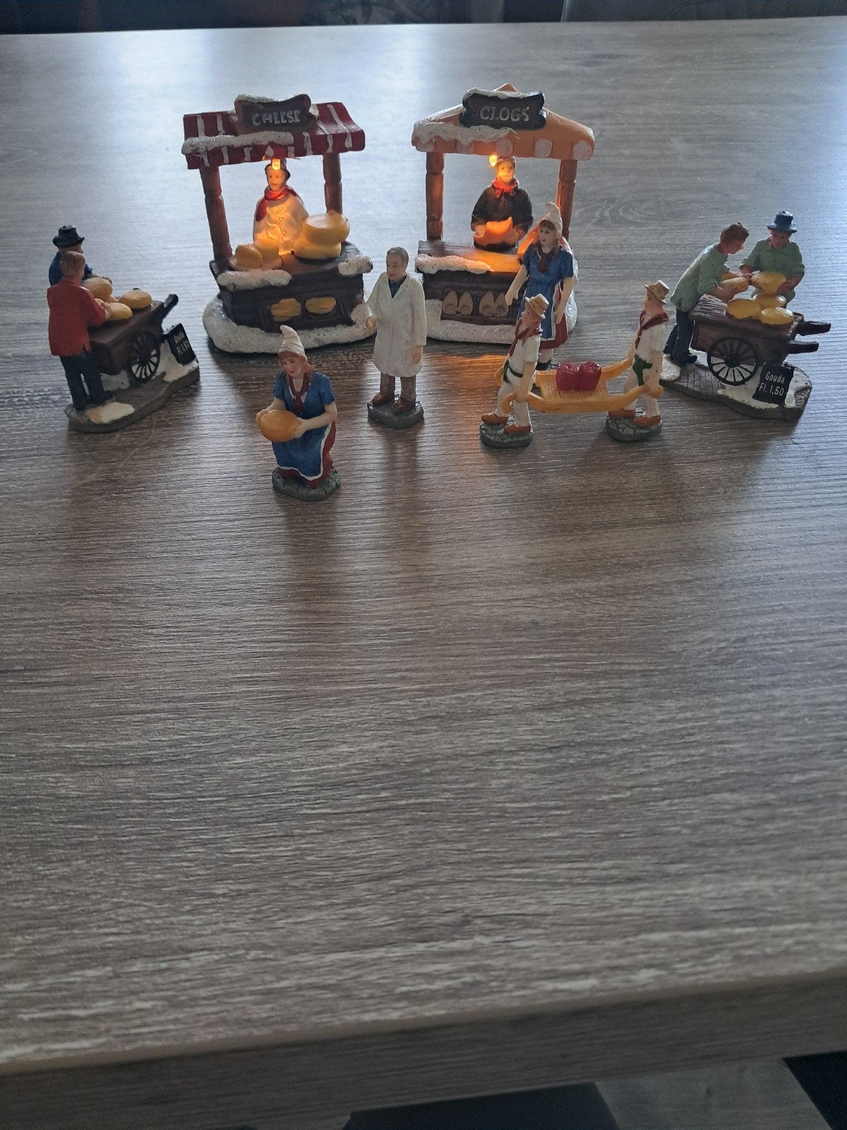 Kersthuisje Kaasmarkt in 1 koop kraampjes voorzien van bat., Diversen, Ophalen of Verzenden, Gebruikt
