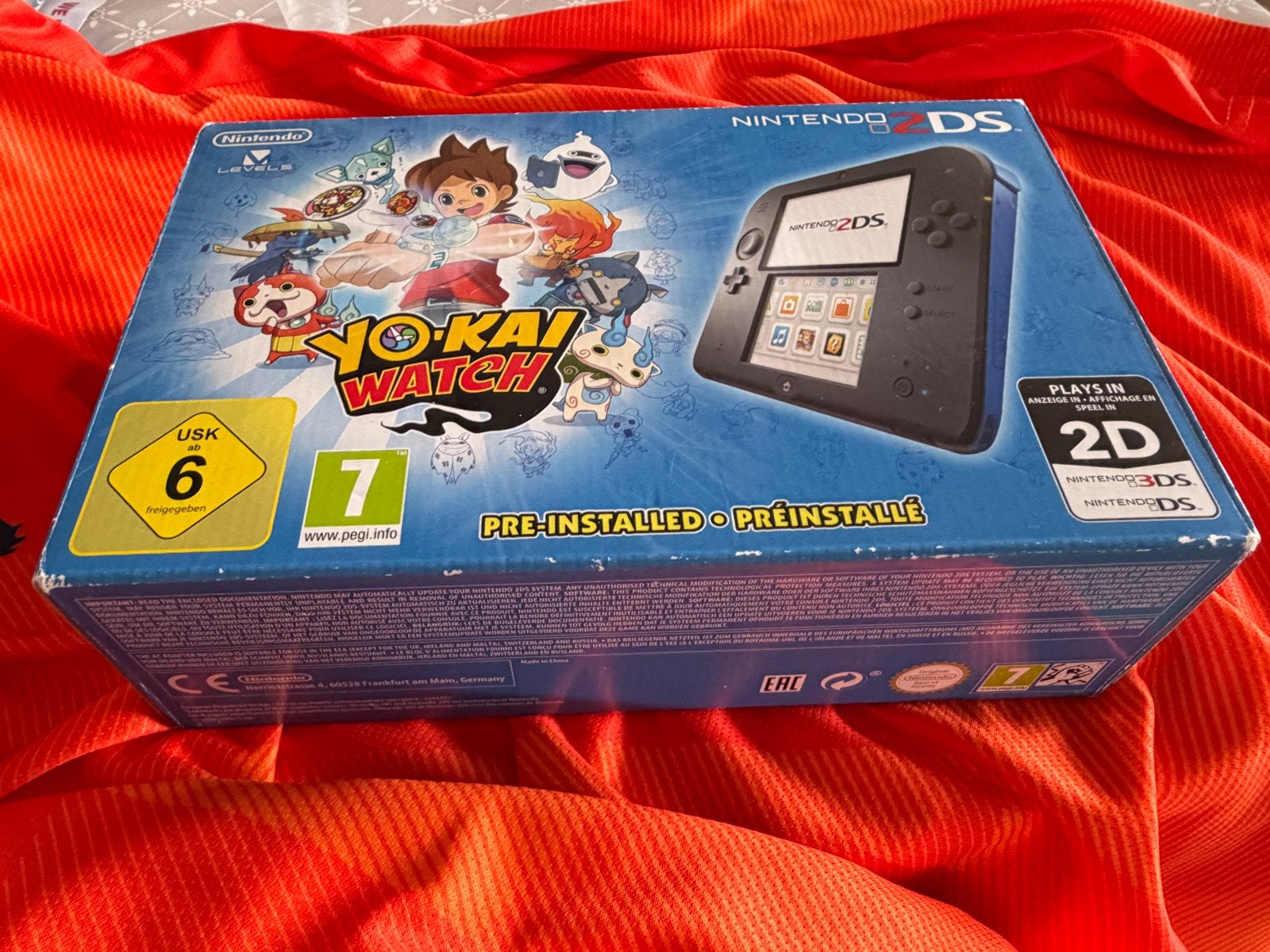 Nintendo 2DS Zwart/Blauw met Yo-Kai Watch (Zo goed als nieuw, Met games, Zwart, 2DS, Ophalen of Verzenden