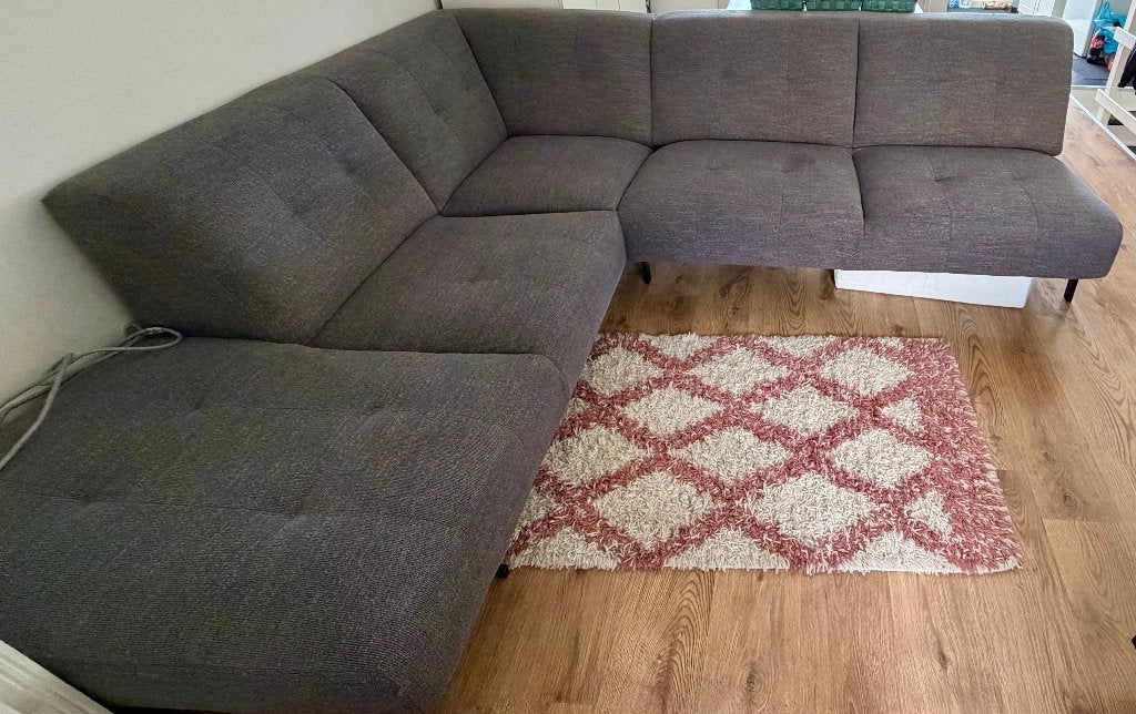 Hoekbank Grijs - 250x228, Huis en Inrichting, Ophalen, Gebruikt, Hoekbank, 75 tot 100 cm