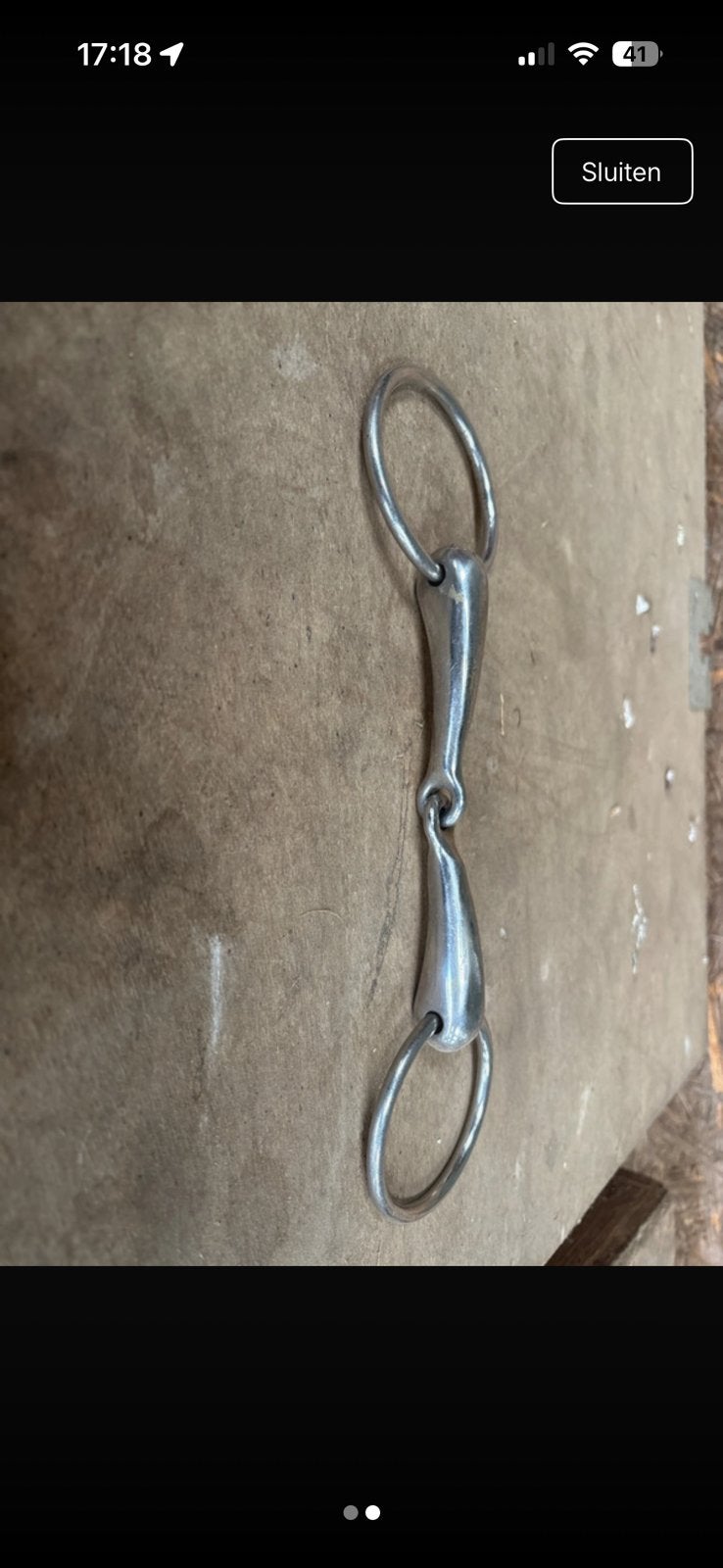 Watertrens bit, Dieren en Toebehoren, Gebruikt, Zilver, Harry's Horse, Ophalen of Verzenden