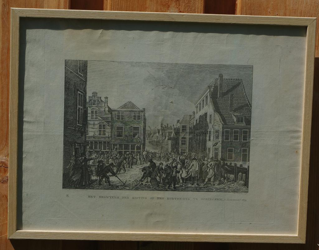 Gorinchem, overstroming in 1809, Verzamelen, Foto's en Prenten, Ophalen of Verzenden, Zo goed als nieuw, Gebouw, Voor 1940