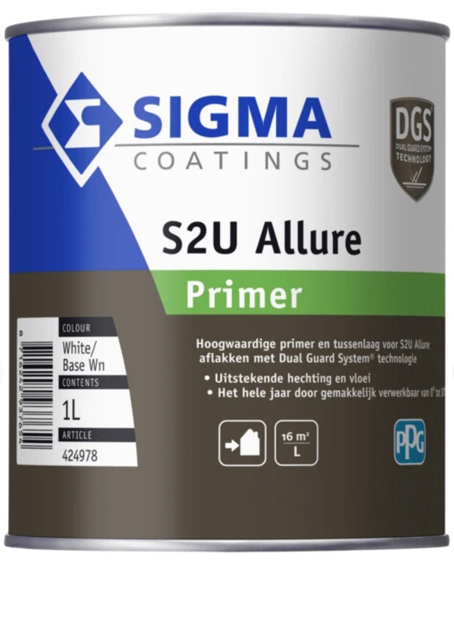 Nieuw blik 2,5L sigma allure primer rak 9010, Ophalen of Verzenden, Zo goed als nieuw, Wit