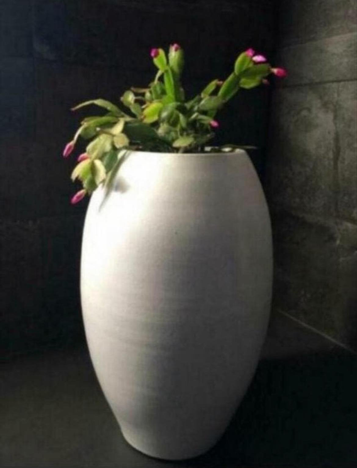 Hoge mooie grote vaas terracotta bloempot stijlvol handwerk, Huis en Inrichting, Woonaccessoires | Vazen, Ophalen, Zo goed als nieuw