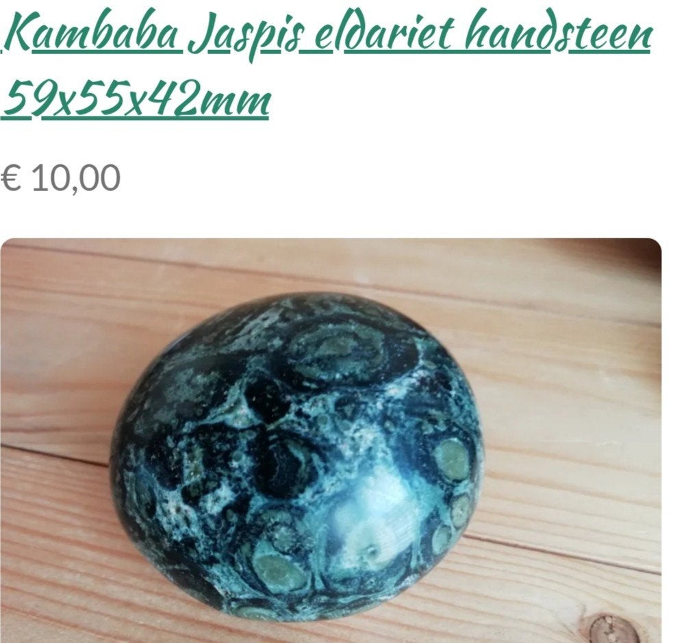 Kambaba jaspis eldariet handsteen 59*55*42mm, Ophalen of Verzenden, Mineraal