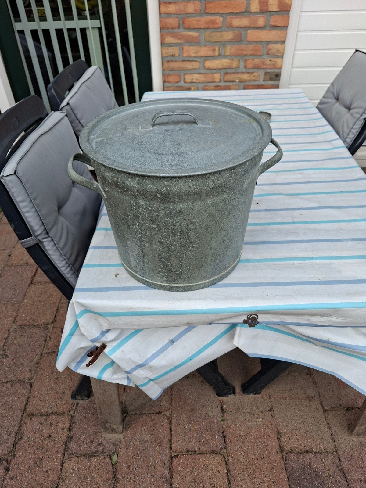 zinken wasteil, Tuin en Terras, Ophalen, Rond, Metaal, Minder dan 30 cm