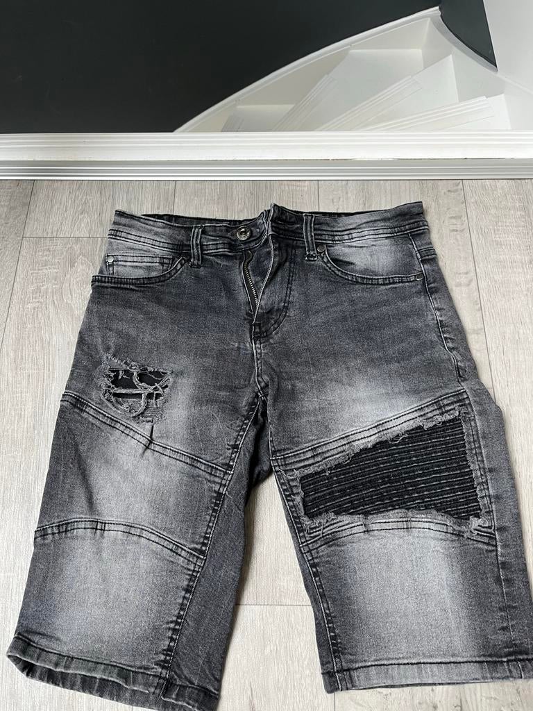 Black Squad grijze denim shorts met scheuren - Maat XS, Kleding | Heren, Ophalen of Verzenden, Gedragen, Maat 46 (S) of kleiner