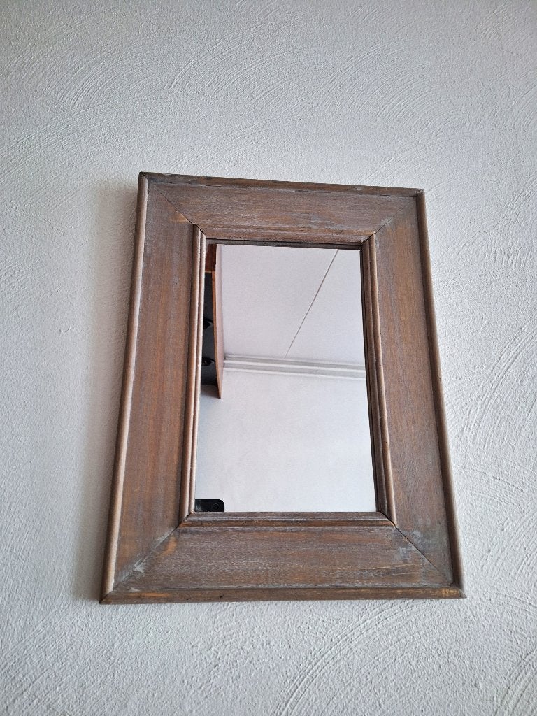 Spiegel white wash 40 x 30 cm, Huis en Inrichting, Woonaccessoires | Spiegels, Ophalen, Rechthoekig, Minder dan 50 cm, Minder dan 100 cm