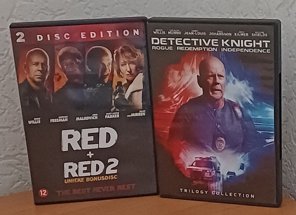 Bruce Willis | RED & RED 2 + Detective Knight | DVD | 154, Vanaf 16 jaar, Nederlands, Actie, Ophalen of Verzenden