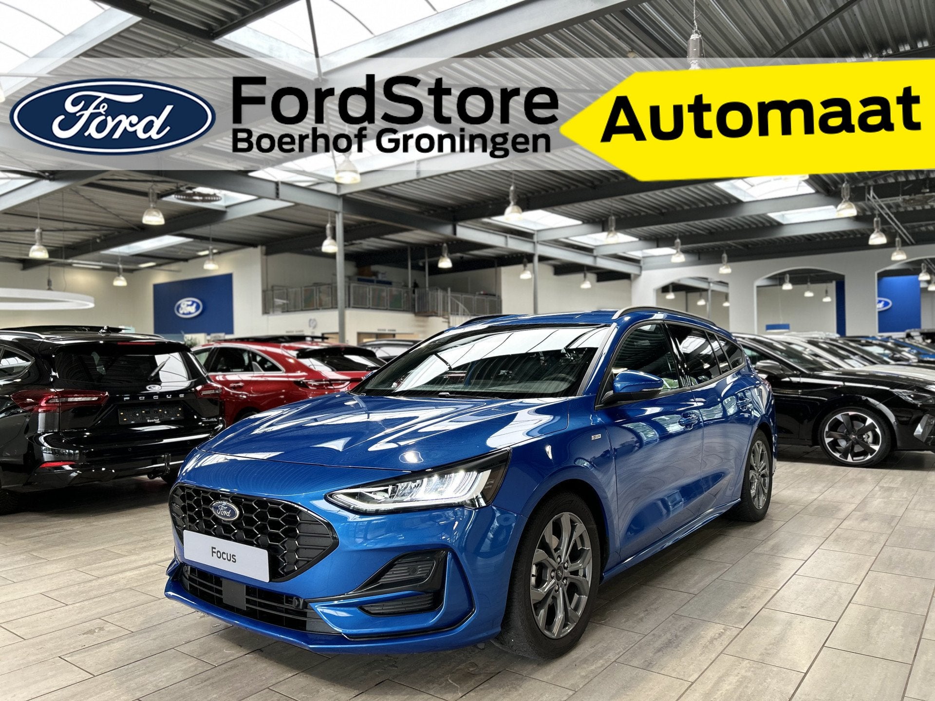 Ford FOCUS Wagon EcoBoost Hybrid 155 pk ST-Line | Winterpack, Auto's, Ford, 12 maanden, Stof, Gebruikt, Blauw