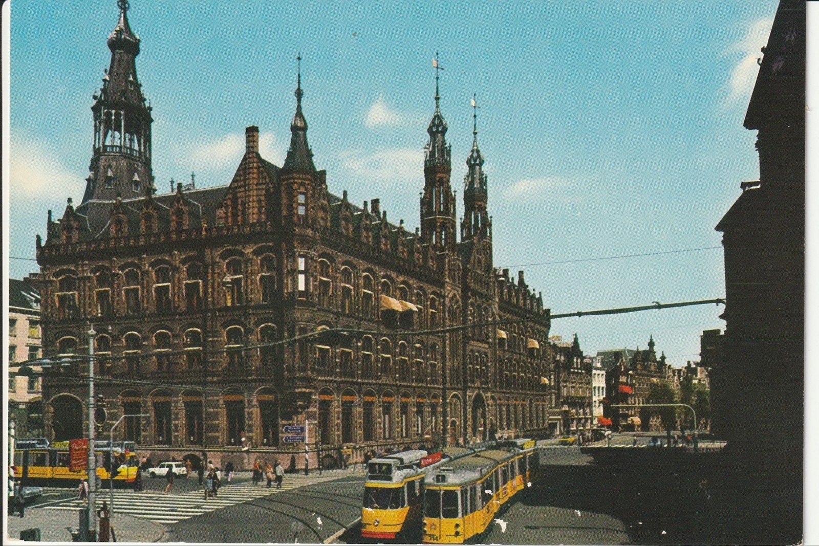 AMSTERDAM MONUMENTALE HOOFDPOSTKANTOOR GVB TRAMS LIJN 1, Ophalen of Verzenden, 1960 tot 1980, Ongelopen, Noord-Holland
