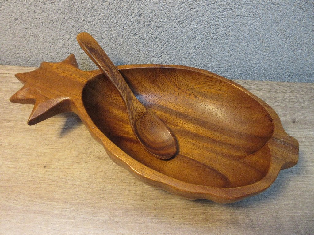 Vintage houten snackschaal ananas schaal, Ophalen of Verzenden, Gebruikt, Rechthoekig, Hout