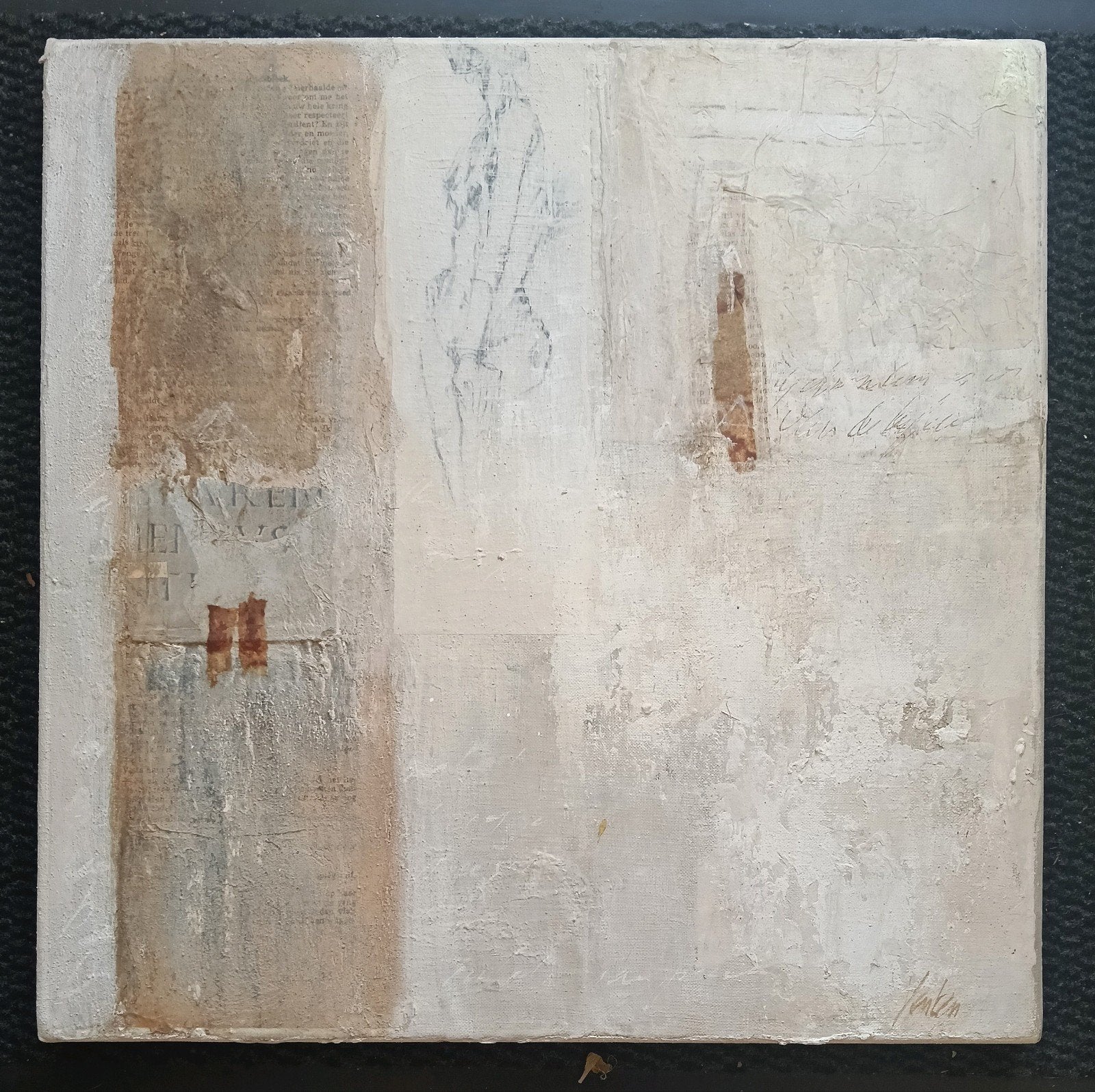 Jenny Verplanke Jenten (1952) Symbolische compositie, Antiek en Kunst, Ophalen of Verzenden, Gemengde techniek, Overig onderwerp