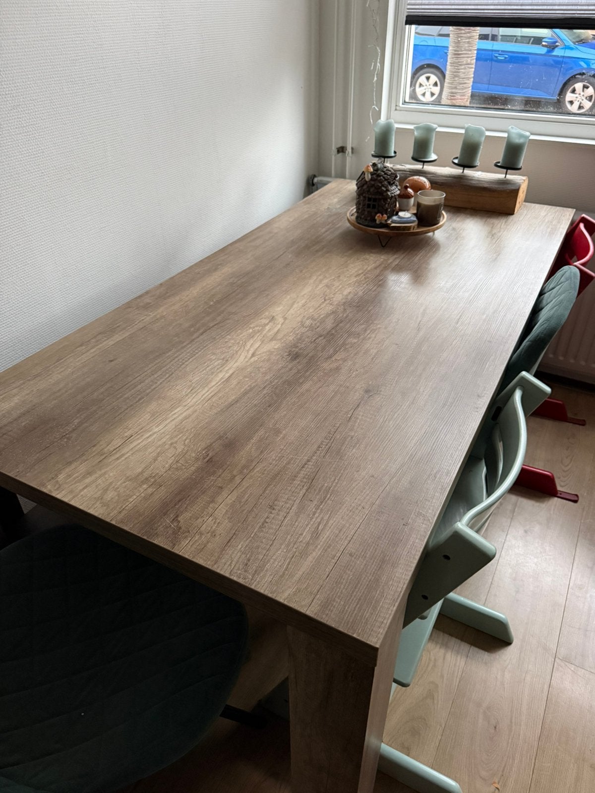 Eettafel 180-90cm, Ophalen, 50 tot 100 cm, Zo goed als nieuw, Vijf personen of meer