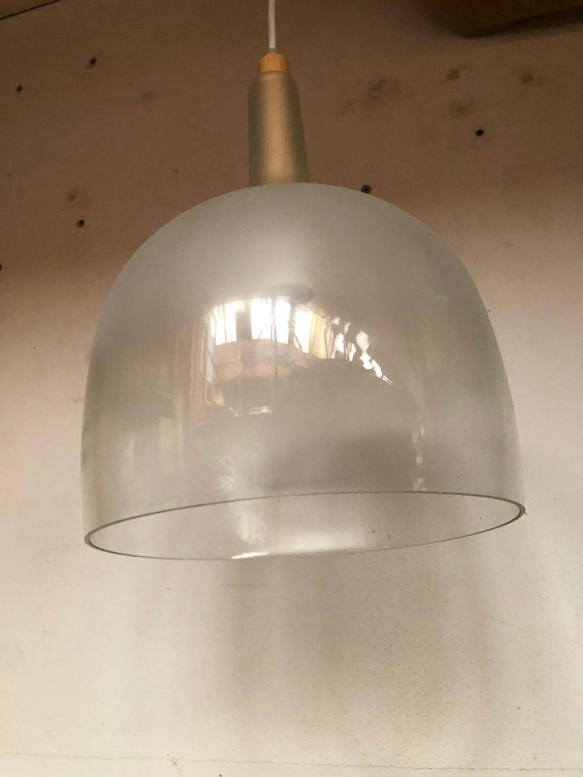 plafond lamp van glas (2 stuks), Ophalen, Zo goed als nieuw, Glas, Hanglamp