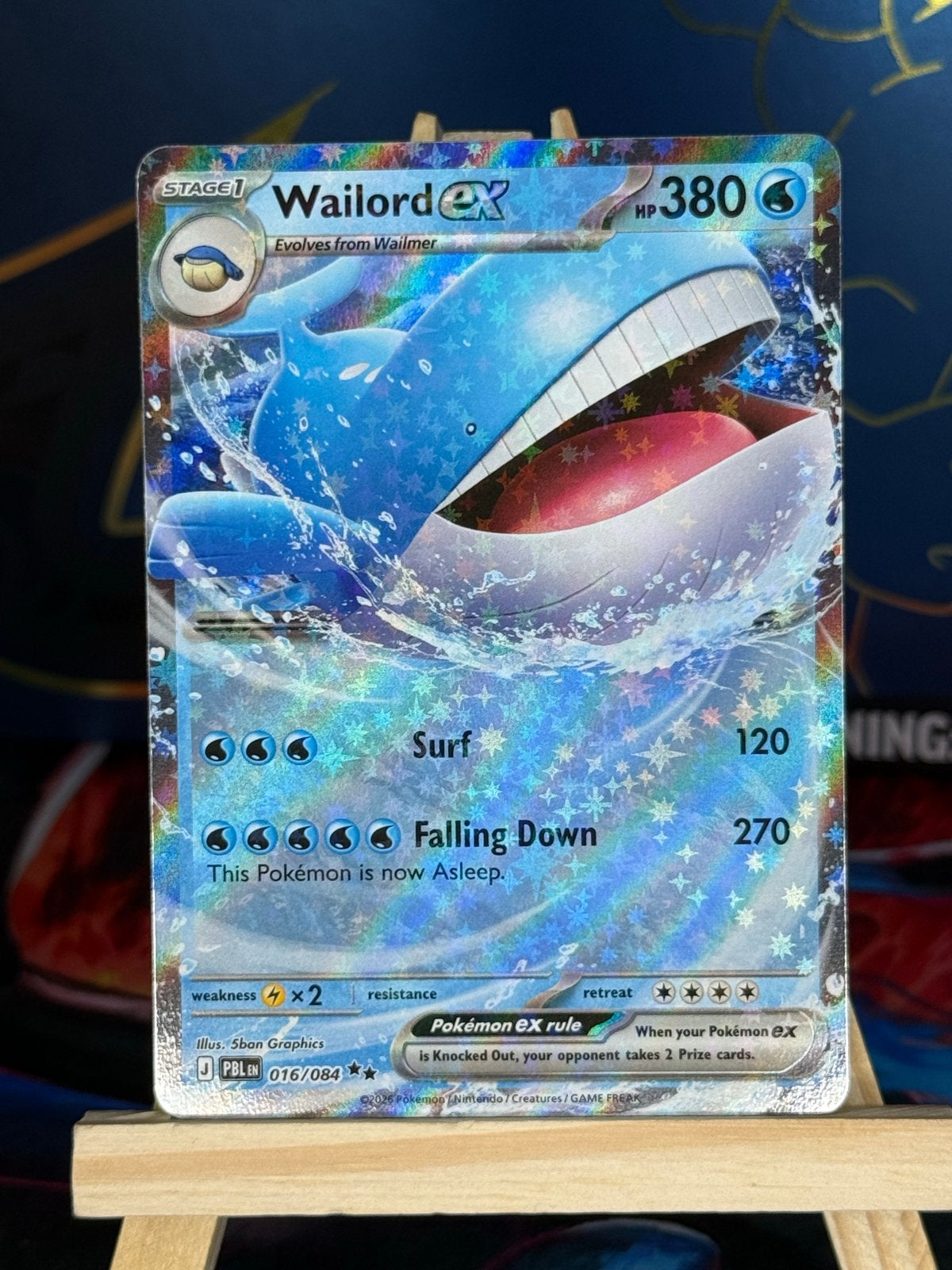 Wailord ex #16 | Pokemon Pitch Black, Hobby en Vrije tijd, Verzamelkaartspellen | Pokémon, Ophalen of Verzenden, Zo goed als nieuw