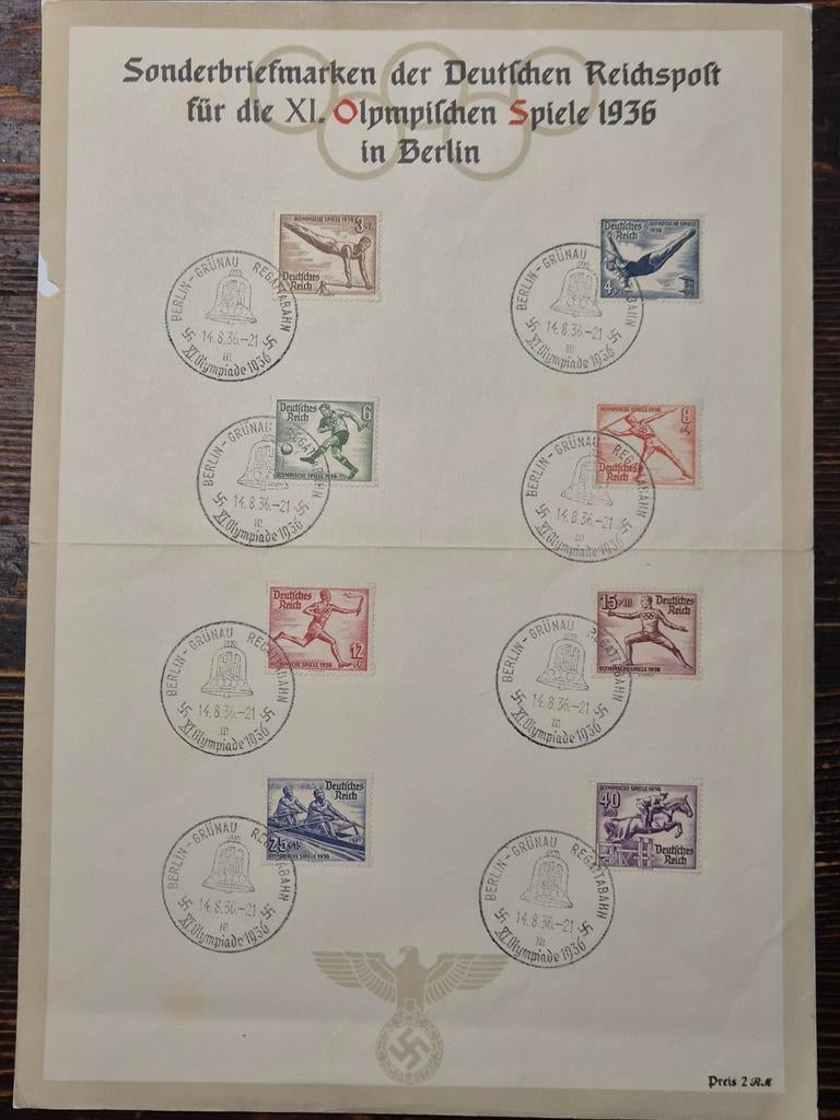 Duitse Olympische Spelen 1936 Postzegels - Gestempeld, Postzegels en Munten, Verzenden, Gestempeld, Sport