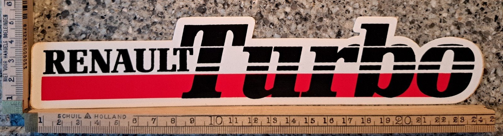 Vintage sticker Renault turbo, Ophalen of Verzenden, Zo goed als nieuw, Auto of Motor