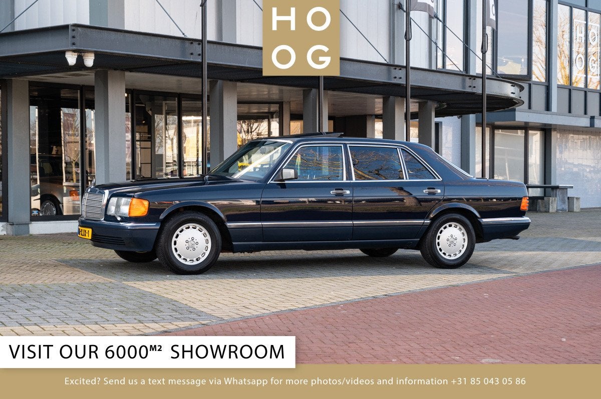 Mercedes-Benz S-Klasse 560 SEL (bj 1989), Auto's, Lederen bekleding, Gebruikt, 8 cilinders, Blauw