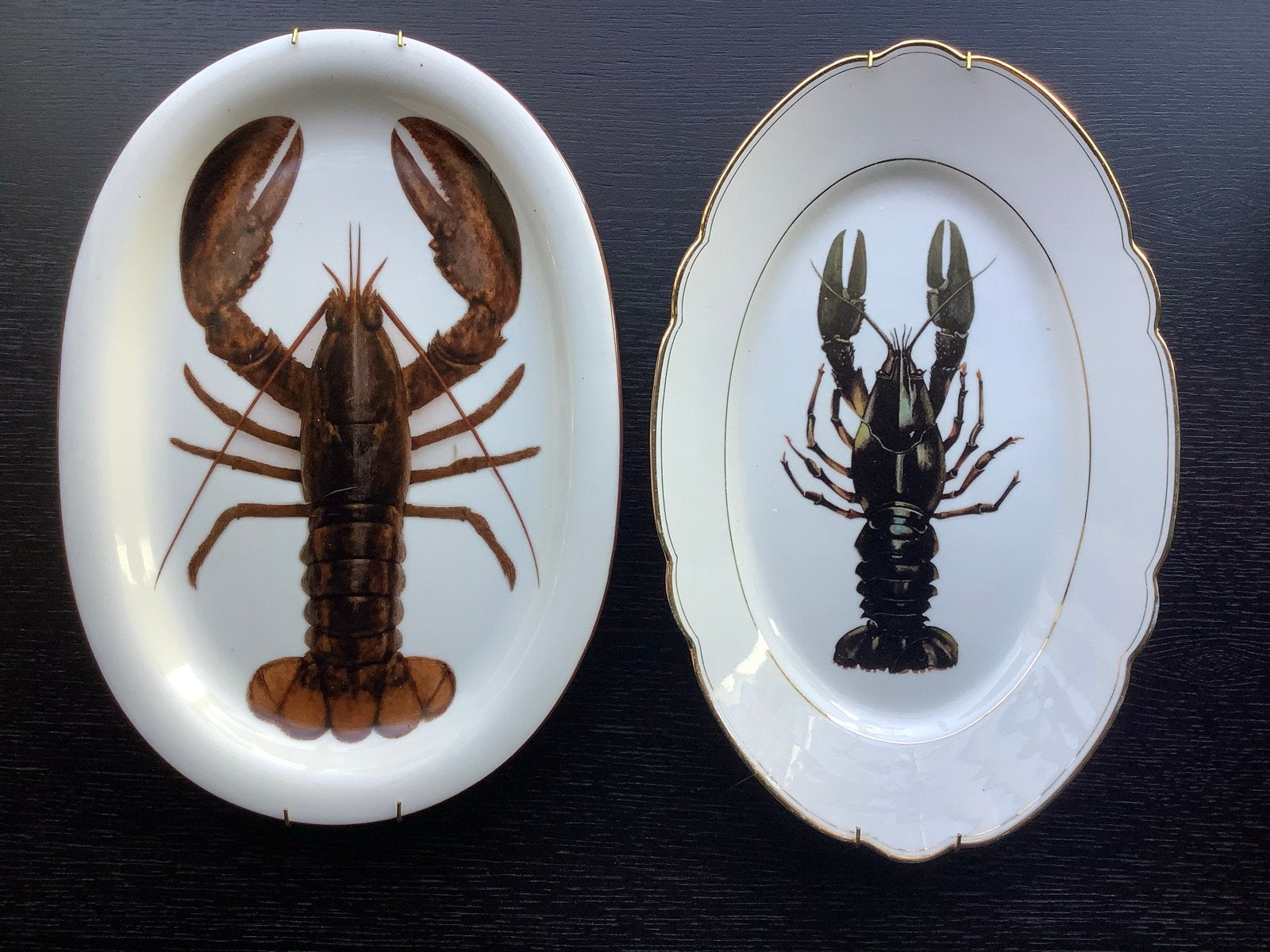 Set van 2 vintage kreeft schalen - porselein 32cm lang., Antiek en Kunst, Ophalen of Verzenden
