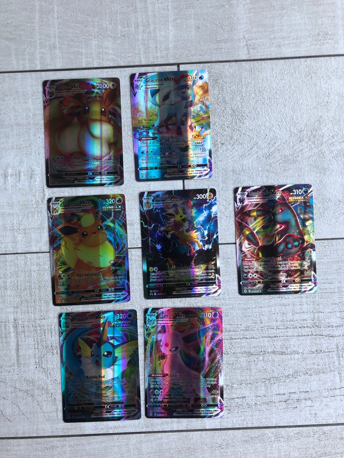 Pokémon VMAX Kaarten Bundel - Glaceon, Leafeon, Sylveon, Umb, Ophalen of Verzenden, Zo goed als nieuw, Meerdere kaarten, Foil
