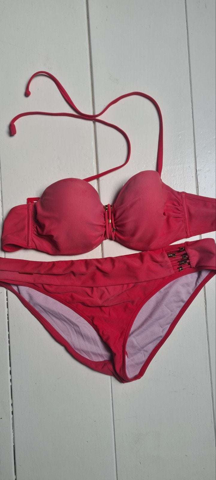 Koraal rood/roze bikini Lascana, maat 40B, Lascana, Ophalen of Verzenden, Bikini, Gedragen