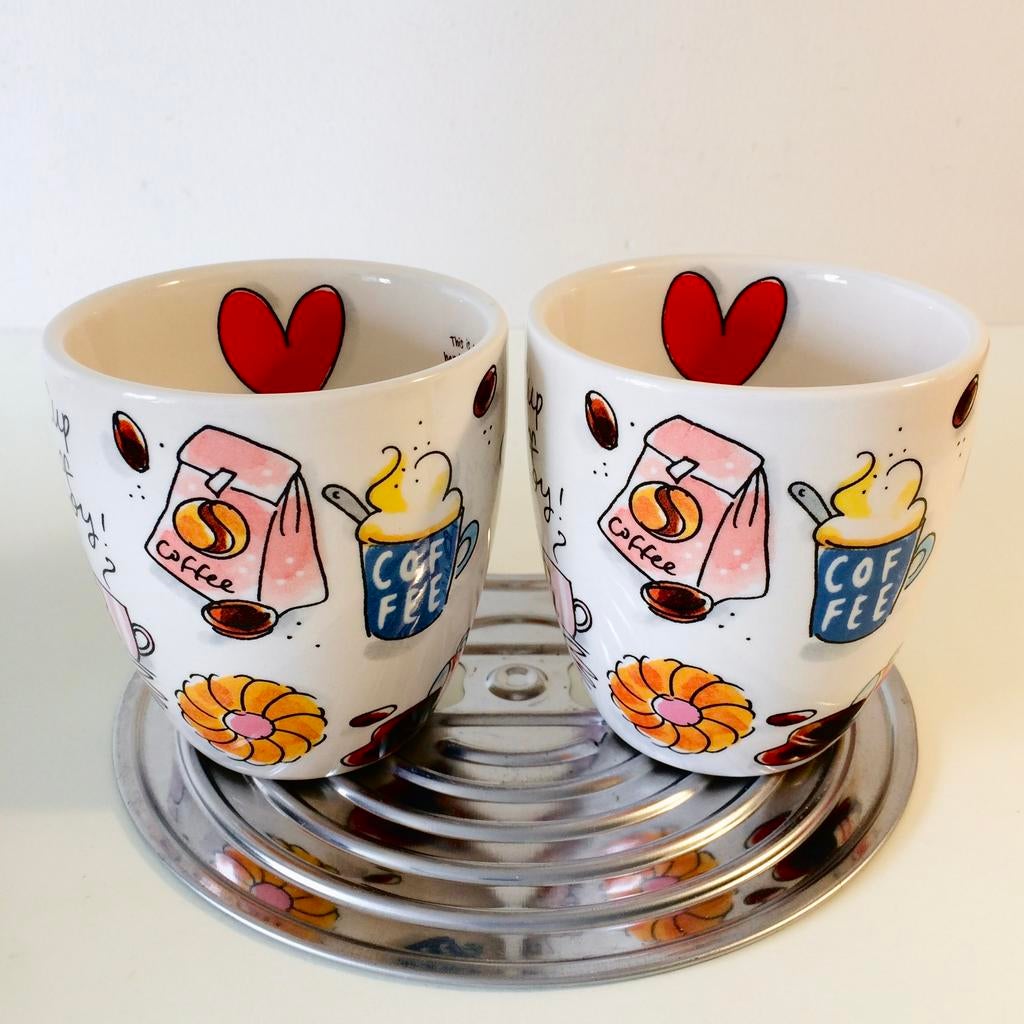 Set van 2 Senseo x Blond Amsterdam Minimug Mokjes zonder oor, Overige typen, Nieuw, Ophalen of Verzenden, Overige stijlen
