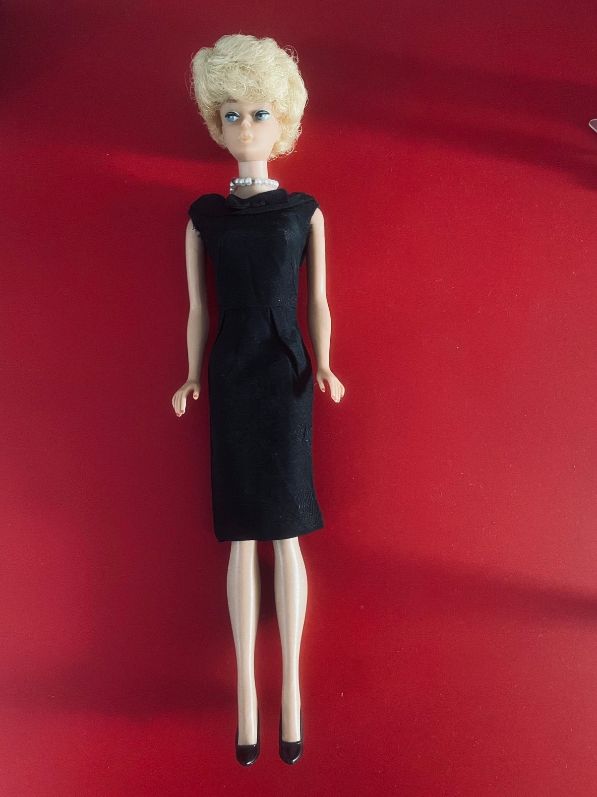 Barbie vintage jaren 60 zijden jurk Zwart VHTF, Ophalen of Verzenden, Zo goed als nieuw, Kleertjes