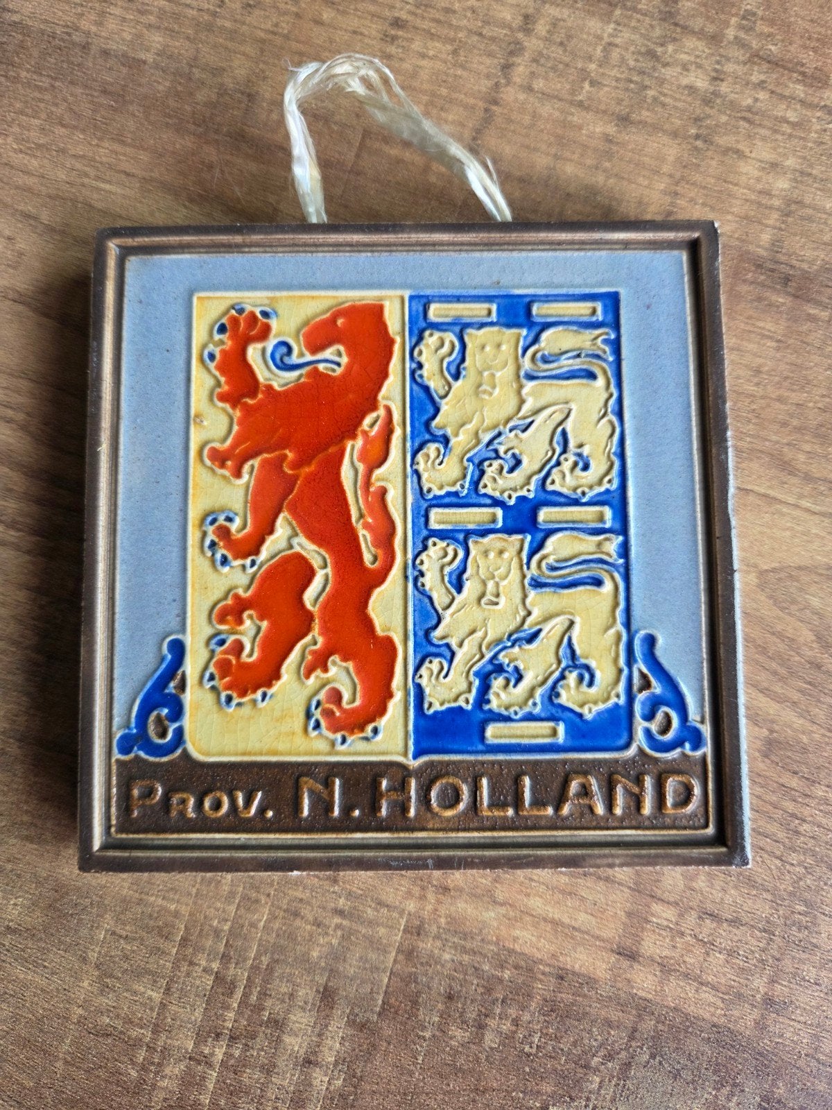 Westraven cloissonee tegel van provincie Noord Holland, Ophalen of Verzenden