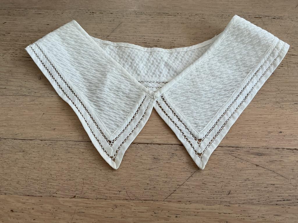 Vintage witte kraag met opengewerkt detail,jaren 50 kraag, Ophalen of Verzenden