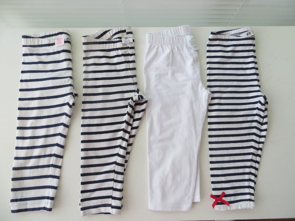 4 Legging Hema H&M Zeeman Bretonse streep Maat 110/116, Broek, Meisje, Ophalen of Verzenden, Zo goed als nieuw