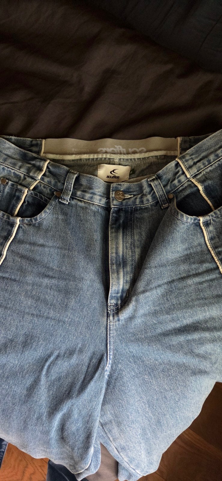 Scuffers Jeans Maat 40 - Blauw met Witte Details, Kleding | Dames, Spijkerbroeken en Jeans, Scuffers, Blauw, Ophalen of Verzenden