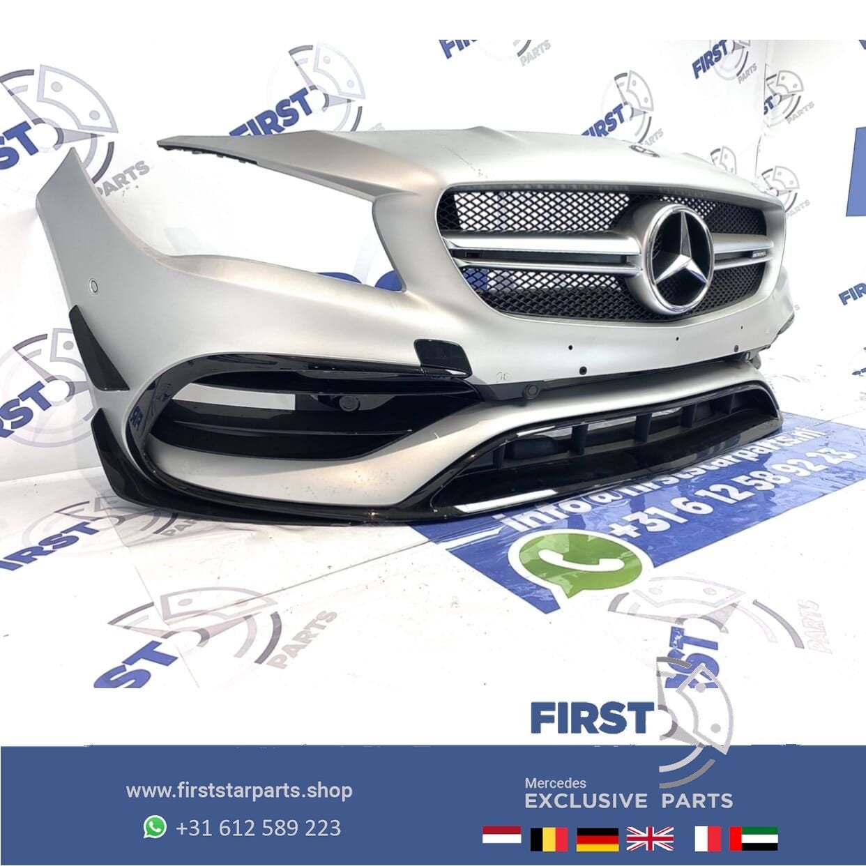 W117 C117 X117 CLA45 FACELIFT AMG VOORBUMPER MAT ZILVER GRIJ, Gebruikt, -, Voor, Ophalen of Verzenden