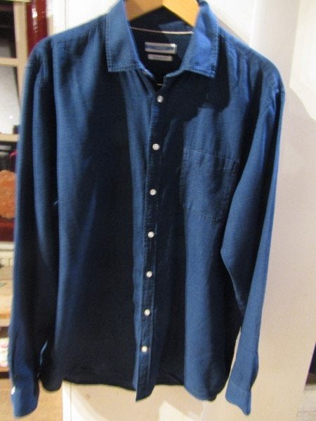 G171 Celio mt XXL overhemd donkerblauw regular fit, Kleding | Heren, Celio, Zo goed als nieuw, Overige halswijdtes, Verzenden