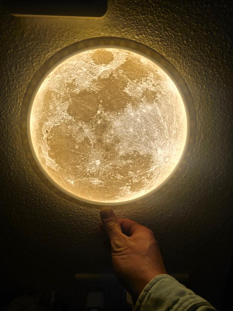 3D Maanlamp - Sfeervolle Nachtlamp met USB-aansluiting, Ophalen of Verzenden, Zo goed als nieuw, Modern, Ruimtelijk, Sfeervol