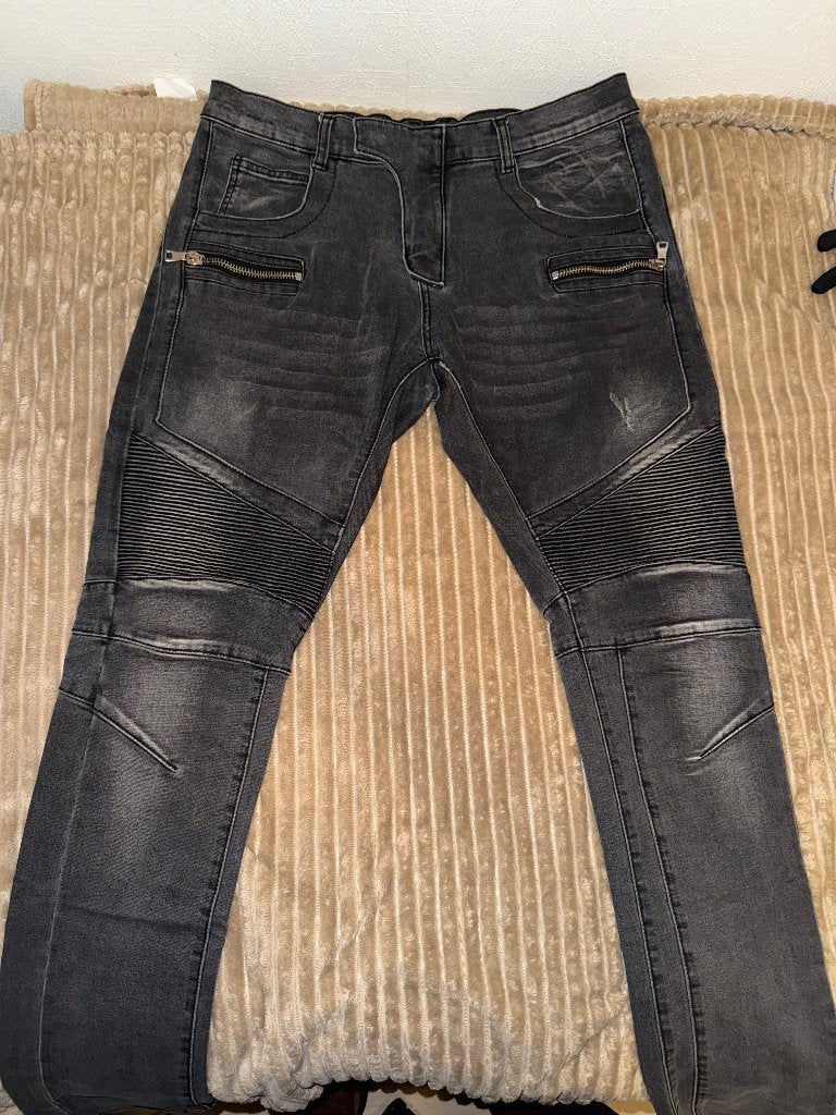 Balmain Biker Jeans | Maat M, Balmain, W32 (confectie 46) of kleiner, Ophalen of Verzenden, Zo goed als nieuw