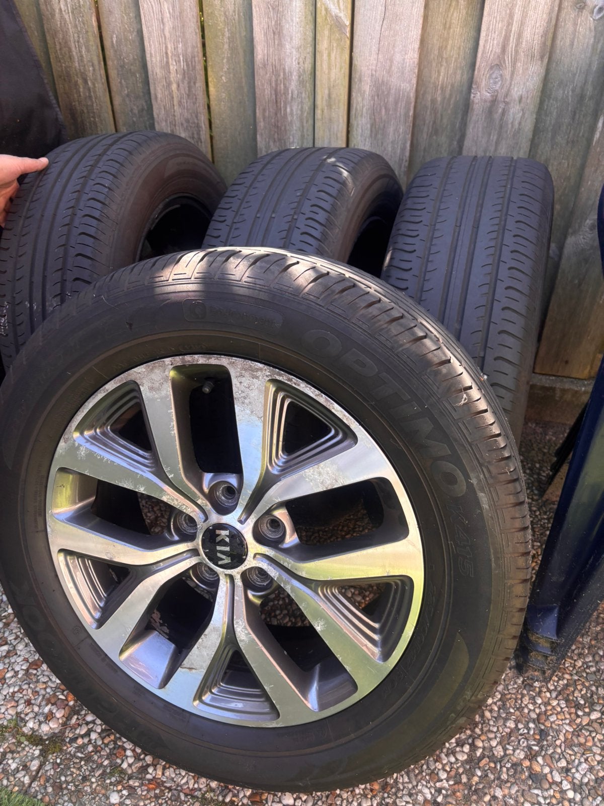 Kia Sportage Zomer autobanden Hankook Optima, Ophalen, Gebruikt, Banden en Velgen, 17 inch