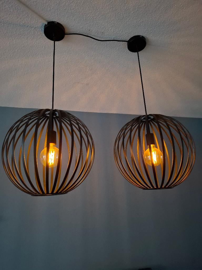 HANGLAMPEN INDUSTRIËEL, Huis en Inrichting, Lampen | Hanglampen, Ophalen, INDUSTRIËËL, Zo goed als nieuw, Metaal