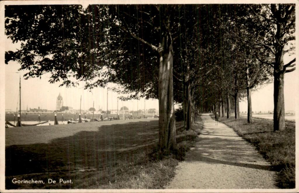 Gorinchem - De Punt - Bomenlaan langs de kade, Ophalen of Verzenden, 1940 tot 1960, Gelopen, Zuid-Holland