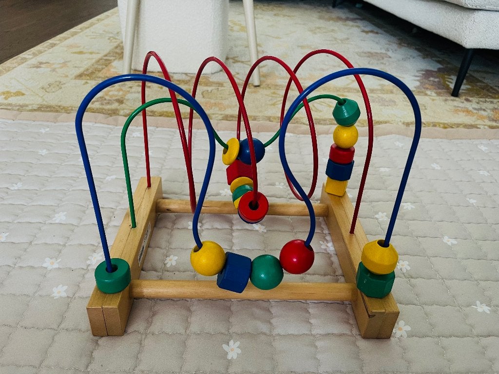 Ikea kralen spiraal kralenspiraal houten kralen/blokken, Ophalen, Gebruikt