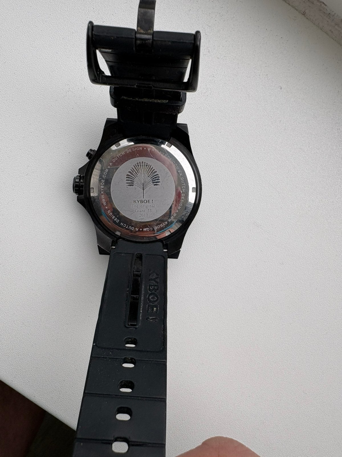 1 giant 55 mm kyboe horloge zwart, Overige merken, Kunststof, Gebruikt, Polshorloge