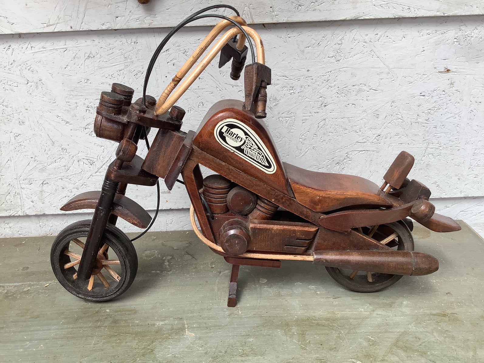 Handgemaakte Houten Harley Davidson Model, Ophalen, Zo goed als nieuw