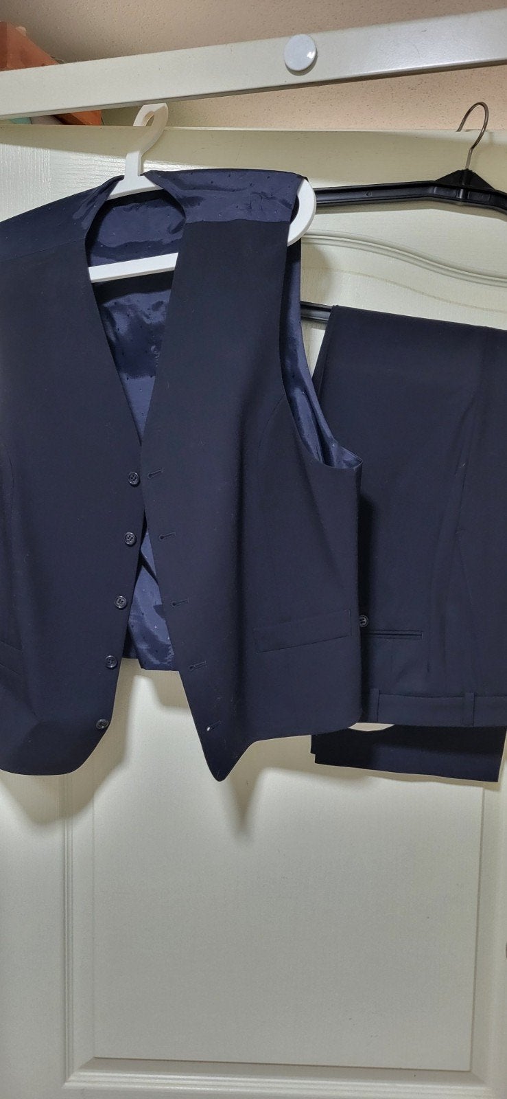 Kostuumvest en pantalon - Maat 26, Ophalen of Verzenden, Zo goed als nieuw, Blauw, Digel