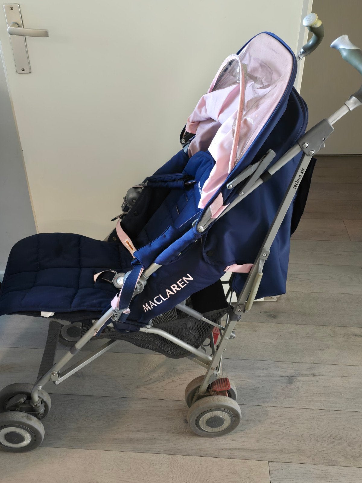 Maclaren Techno XT Buggy - Blauw/Roze met Regenhoes, Ophalen of Verzenden, Gebruikt, Overige merken