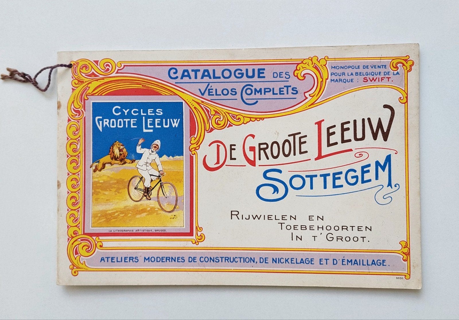 Antieke Catalogus De Groote Leeuw Rijwielen Oldtimer Fietsen, Ophalen of Verzenden, Gelezen, Catalogus
