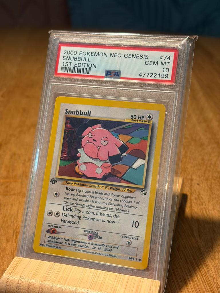 Snubull 1st edition PSA 10 Neo Genesis LOW POP, Ophalen of Verzenden, Zo goed als nieuw